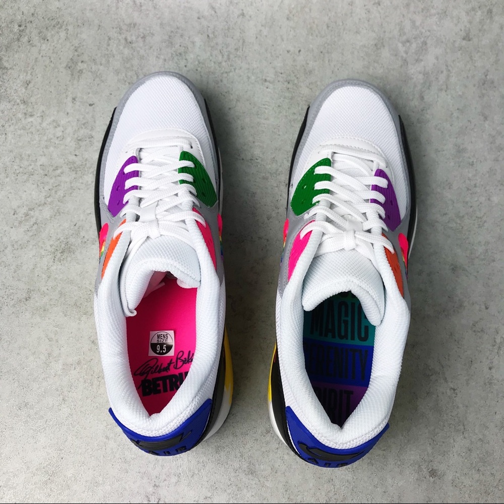 NEW Nike Air Max 90 BeTrue Rainbow Sneakers - Picture 6 of 8